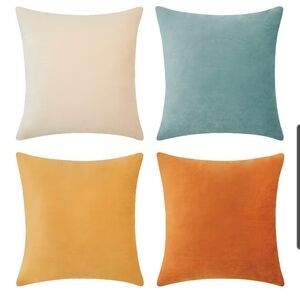 Set of Four Colorful Throw Pillow Covers Size 20x 20